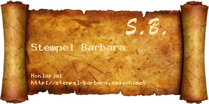 Stempel Barbara névjegykártya